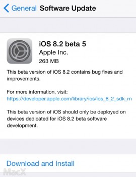 苹果向开发者发布 iOS 8.2 第五个测试版 