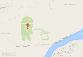 谷歌地图中竟然有 Android 机器人向苹果小便？ 