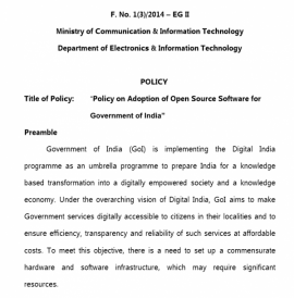 印度要求政府使用开源软件 