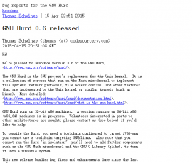 GNU Hurd 0.6 发布 