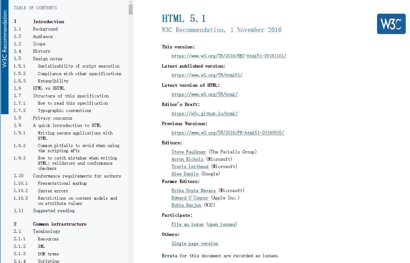 W3C 发表 HTML 5.1 网页推荐规范-芊雅企服